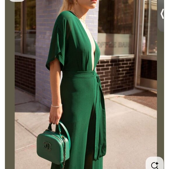 Reformation Swiss Jumpsuit, green, Size 6 - Picture 3 of 10